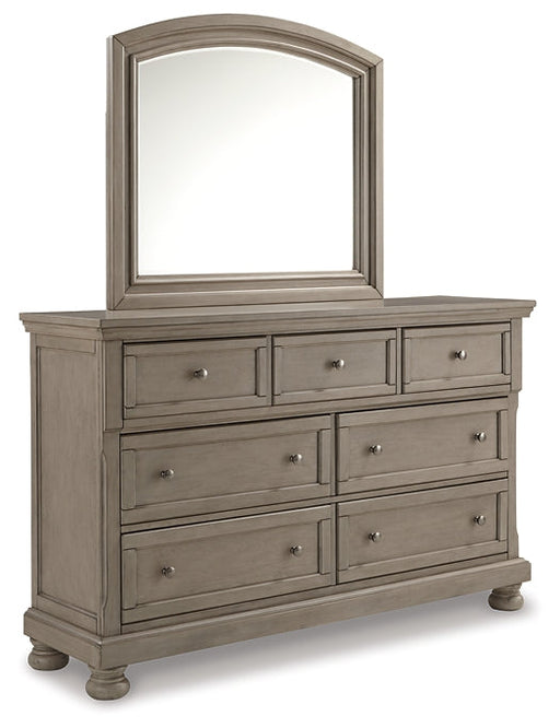 Lettner California King Panel Bed with Mirrored Dresser, Chest and 2 Nightstands JR Furniture Storefurniture, home furniture, home decor