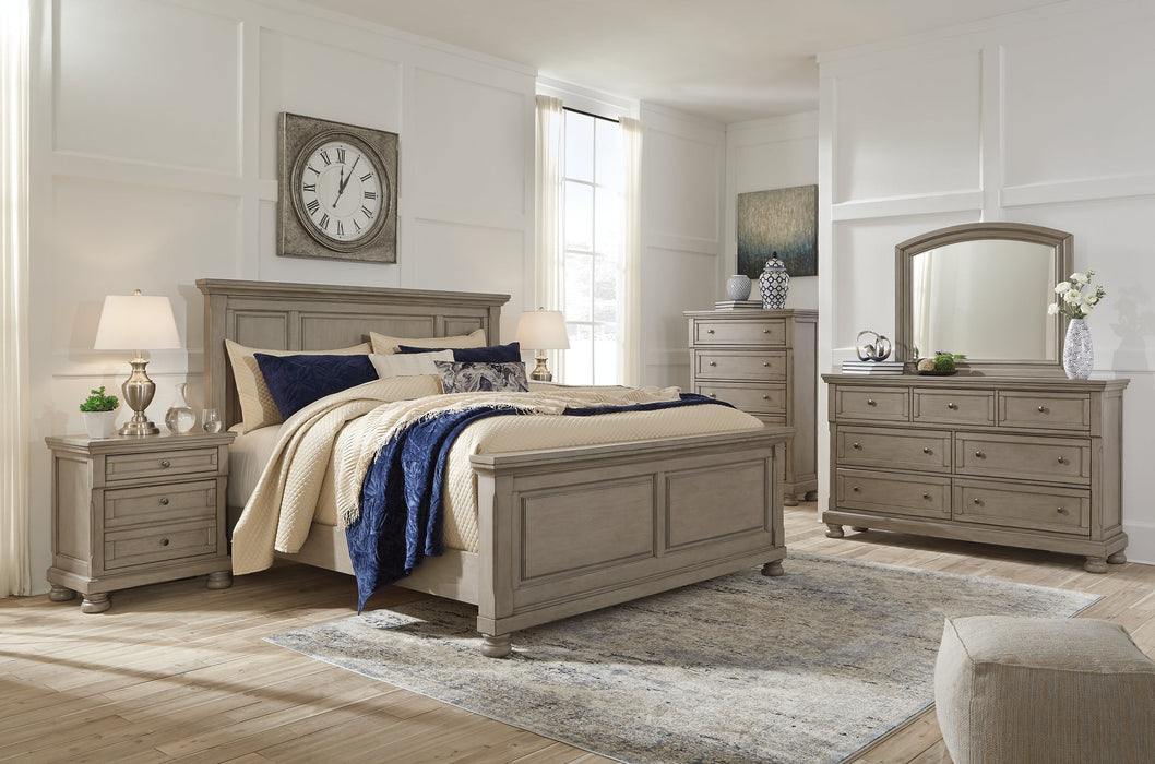 Lettner California King Panel Bed with Mirrored Dresser and 2 Nightstands JR Furniture Storefurniture, home furniture, home decor