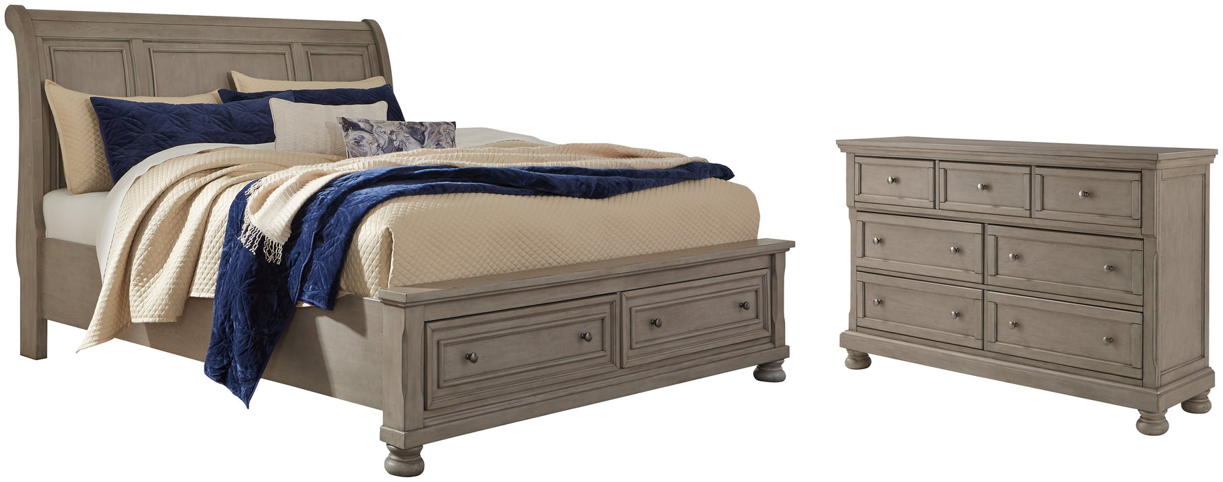 Lettner California King Sleigh Bed with Dresser JR Furniture Storefurniture, home furniture, home decor