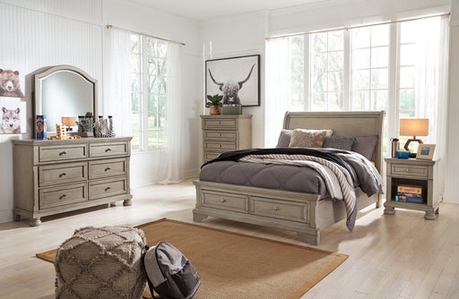Lettner Full Sleigh Bed with Mirrored Dresser, Chest and Nightstand JR Furniture Storefurniture, home furniture, home decor