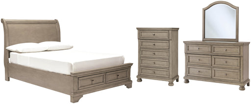 Lettner Full Sleigh Bed with Mirrored Dresser and Chest JR Furniture Storefurniture, home furniture, home decor