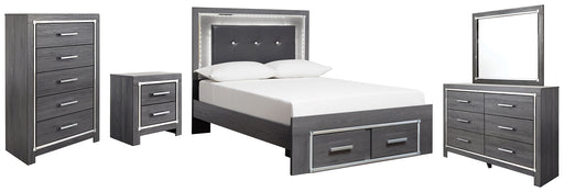Lodanna Full Panel Bed with 2 Storage Drawers with Mirrored Dresser, Chest and Nightstand JR Furniture Storefurniture, home furniture, home decor