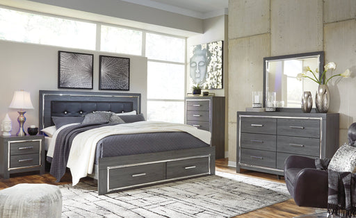Lodanna King Panel Bed with 2 Storage Drawers with Mirrored Dresser, Chest and 2 Nightstands JR Furniture Storefurniture, home furniture, home decor