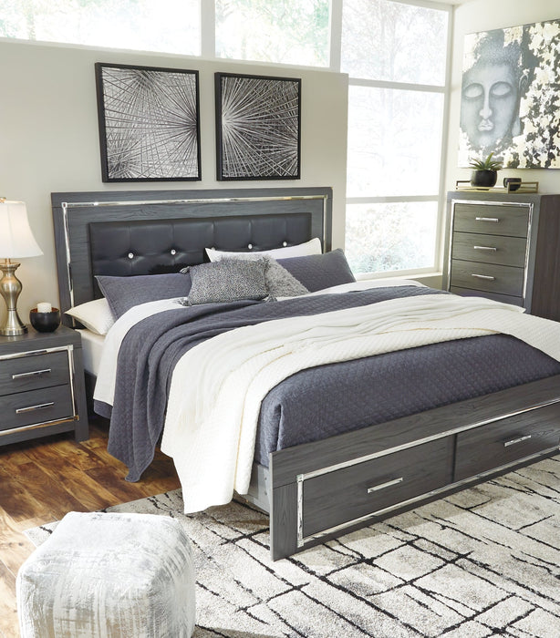 Lodanna King Panel Bed with 2 Storage Drawers with Mirrored Dresser and Nightstand JR Furniture Storefurniture, home furniture, home decor