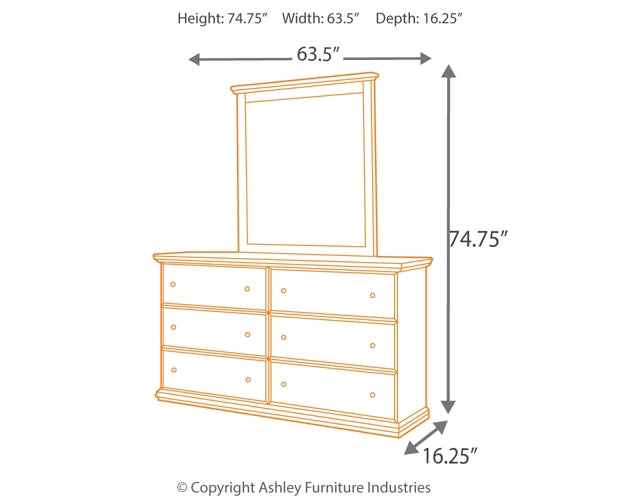 Maribel Full Panel Headboard with Mirrored Dresser JR Furniture Storefurniture, home furniture, home decor