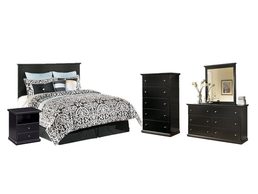 Maribel Queen/Full Panel Headboard with Mirrored Dresser, Chest and Nightstand JR Furniture Storefurniture, home furniture, home decor