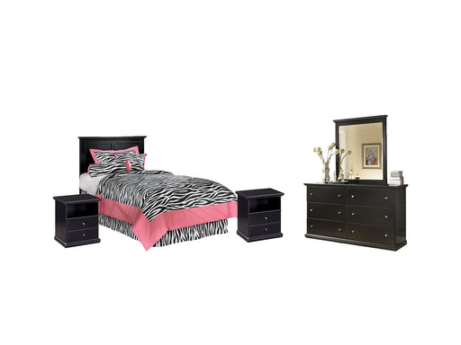 Maribel Twin Panel Headboard with Mirrored Dresser and 2 Nightstands JR Furniture Storefurniture, home furniture, home decor