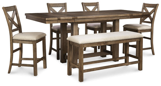Moriville Counter Height Dining Table and 4 Barstools and Bench JR Furniture Storefurniture, home furniture, home decor