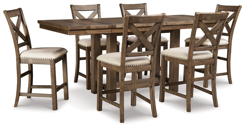 Moriville Counter Height Dining Table and 6 Barstools JR Furniture Storefurniture, home furniture, home decor