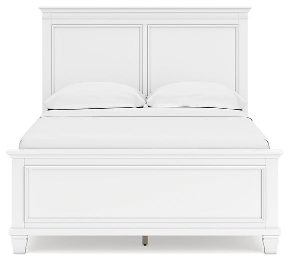 Fortman Full Panel Bed with Mirrored Dresser and Chest