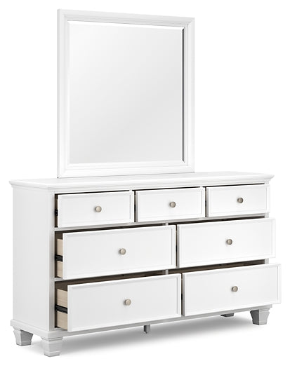 Fortman Twin Panel Bed with Mirrored Dresser and Chest