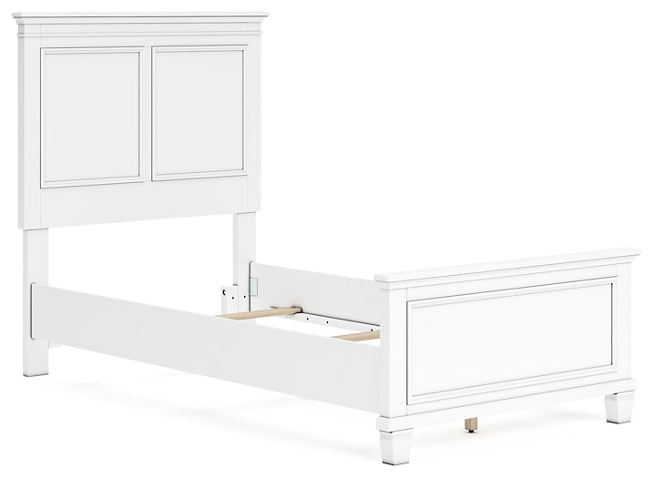 Fortman Twin Panel Bed with Mirrored Dresser and Chest